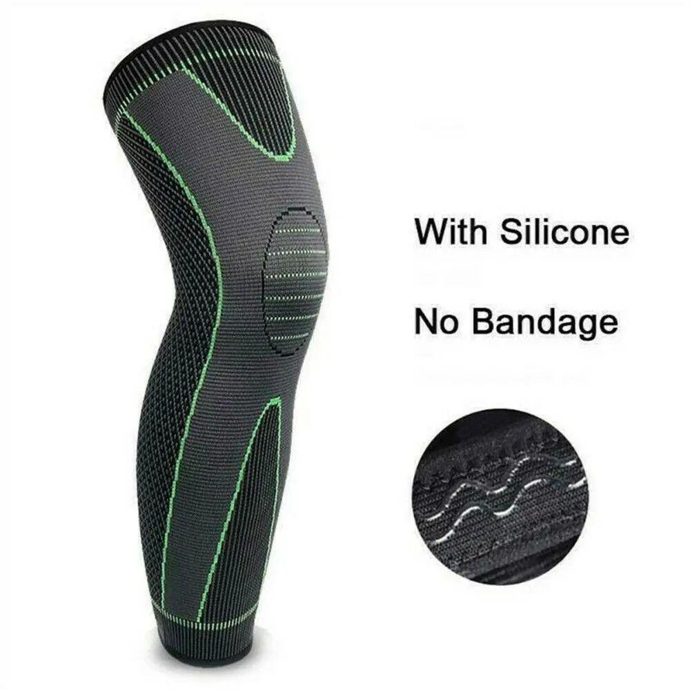 Breathable Running Sport Knee Pads Nylon Fitness Kneepad Long Full Legs Sleeve Fitness Gear