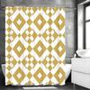 Creative Geometric Yellow Shower Curtain, Bathroom Decorative Shower Curtain, Waterproof Shower Curtain with Hooks