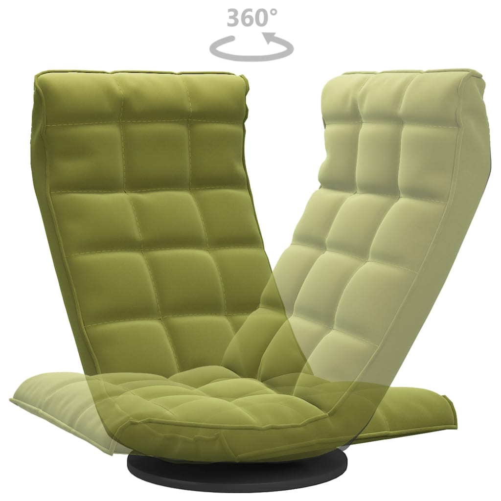 Floor Chair Swivel Light Green Velvet