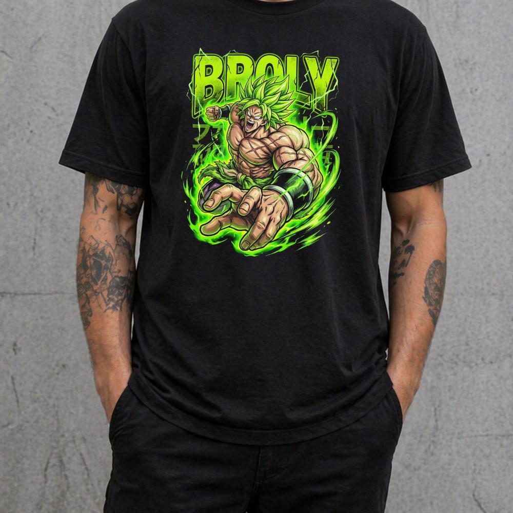 Broly Dragon Ball Z T Shirt Super Saiyan Anime Tee Adults Kids Gym Top 2XL