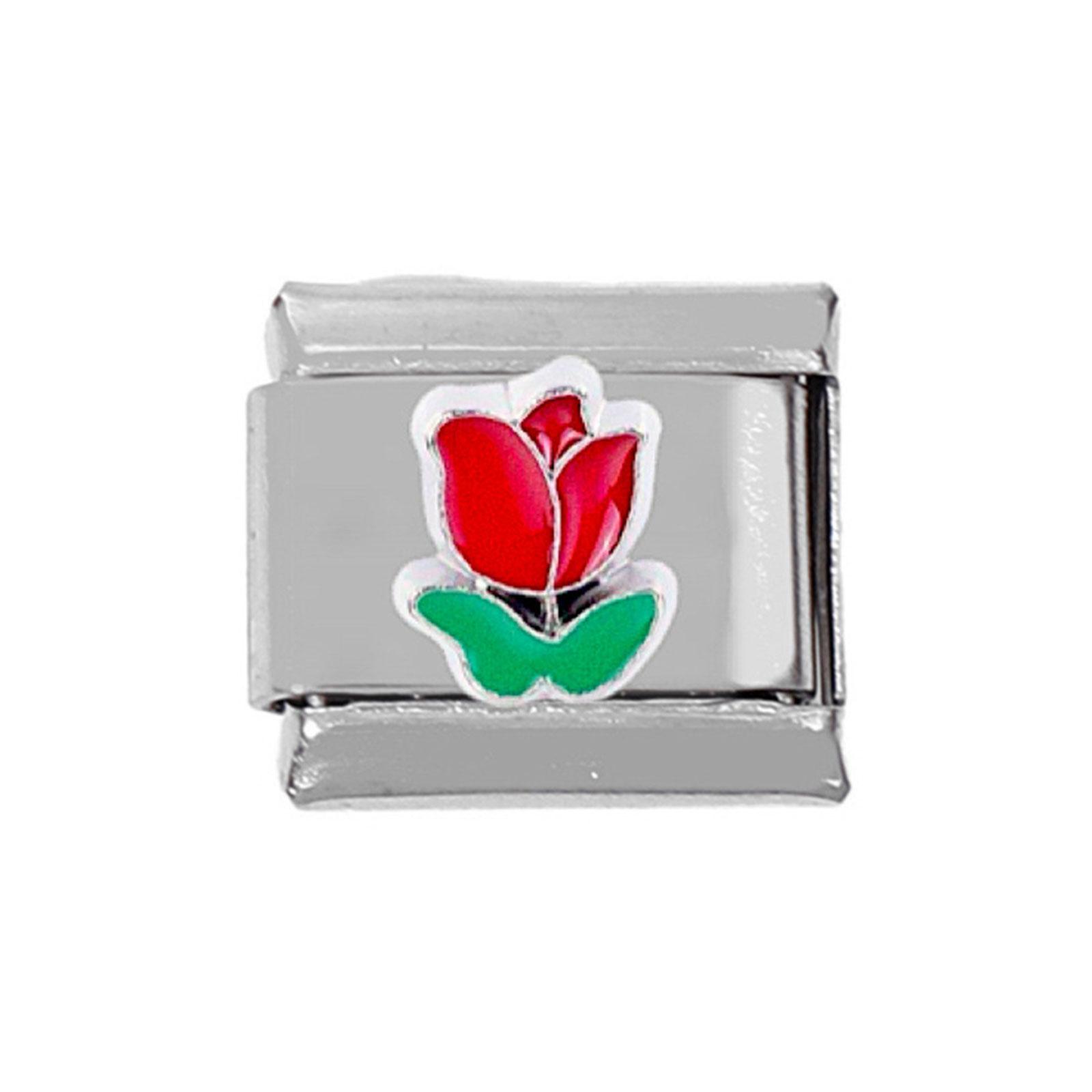 

DIY Цветочные итальянские подвески-звенья подходят для браслета 9 мм, аксессуары для браслетов из нержавеющей стали, ювелирные изделия, цветочный модуль 21