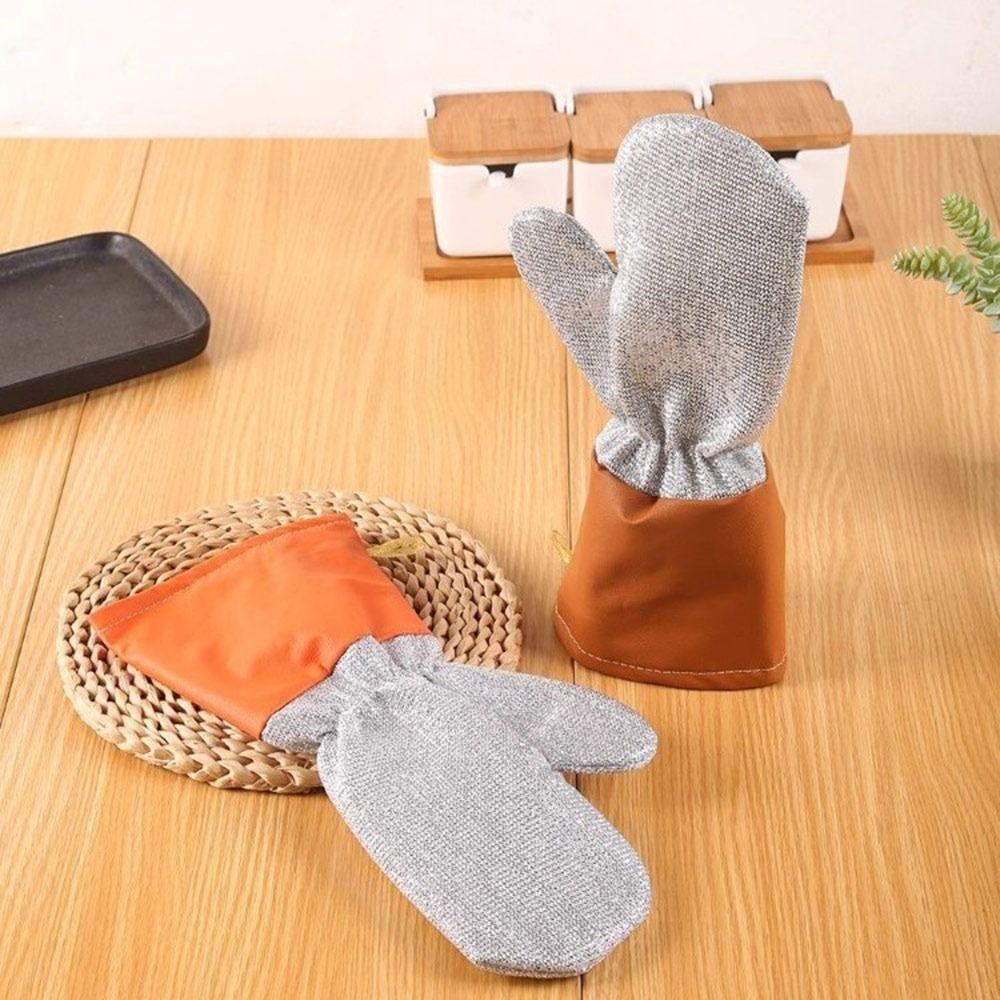 New Thickened Silver Thread Dishwashing Gloves Non-stick Multi-functional Dishwashing Gloves Waterproof Kitchen Cleaning Gloves
