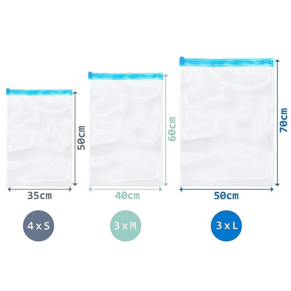 10x Rolled Vacuum Bags for Travel Clothes, Bedding