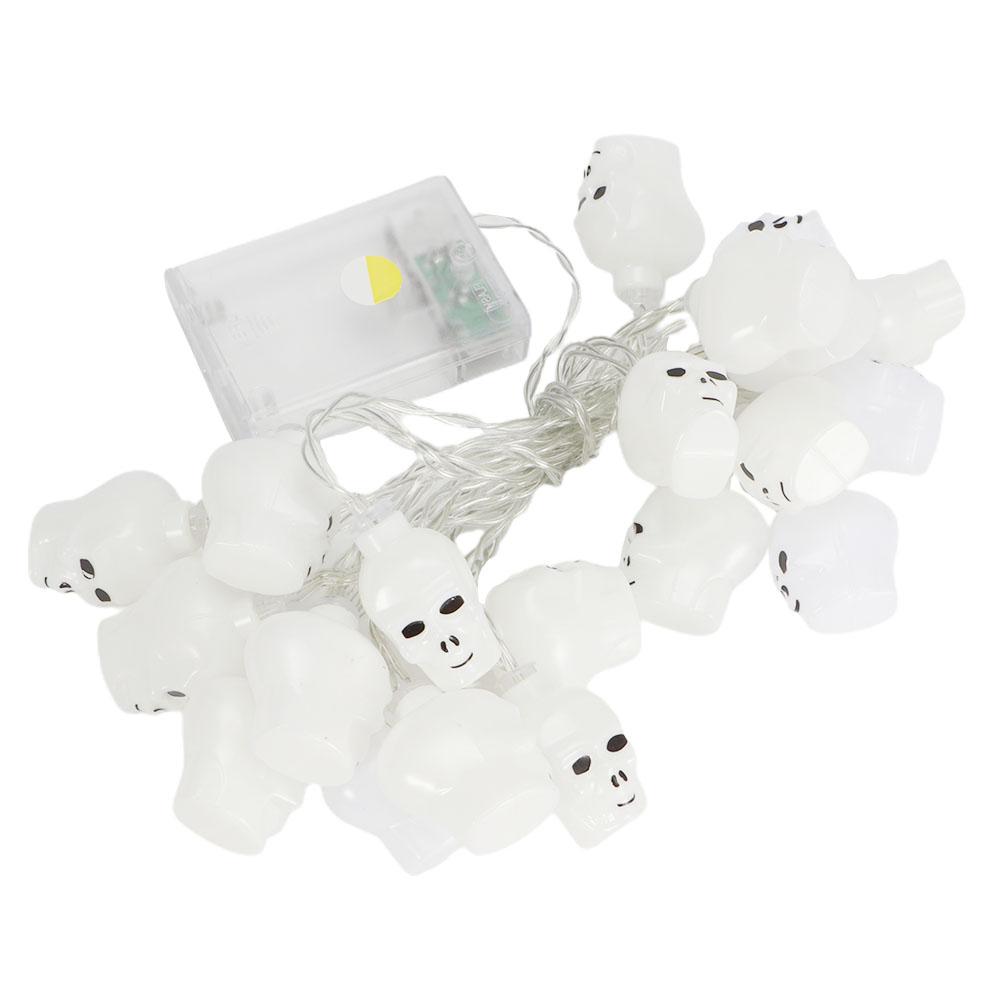 3 Meters 20pcs LED String Lights Halloween Props Skull Pattern Party Decoration Light
