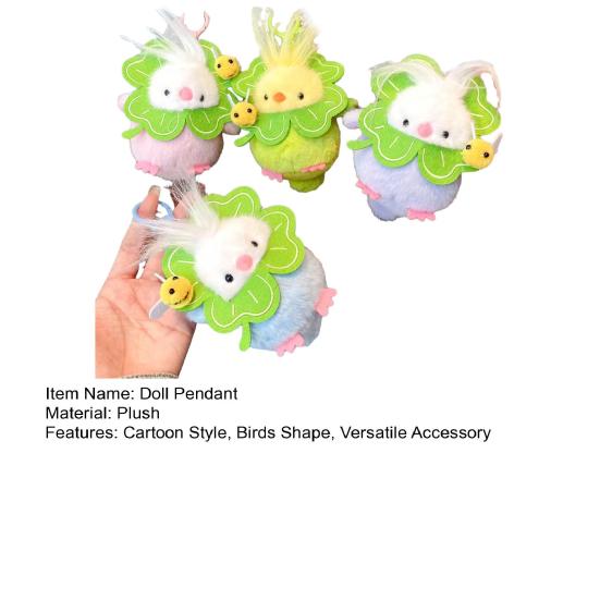 Doll Pendant Keychain Cartoon Style Long Hair Birds Shape Keyring Lightweight Key Holder Backpacks Cars Accessories