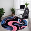 1pc Abstract Swirls Carpet, Round Non Slip Durable Large Size Office Carpet, Suitable for Office
