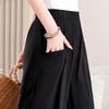 Summer Wide Leg Pants Woman Clothes Elastic Waist Elegant Casual Summer Black Pants