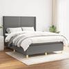 Exclusive House - Slatted Bed Base with Mattress Dark Grey 140x190cm Fabric
