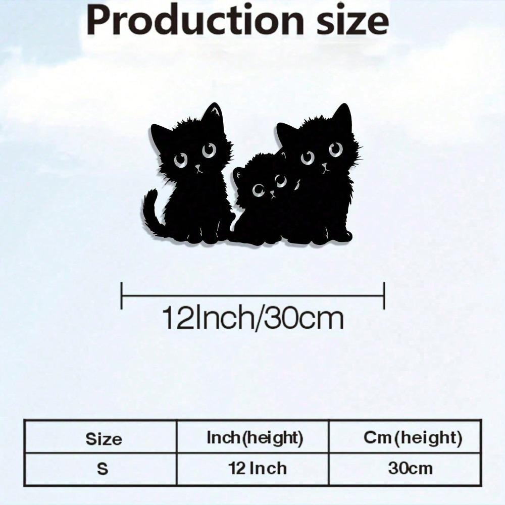 Bohemian Cat Metal Wall Art Black Corrosion Resistant Sculpture Outdoor Holiday Decor