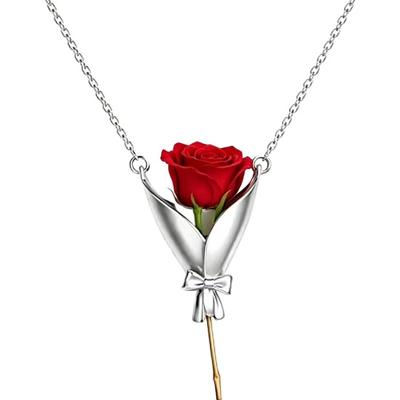DIY Bouquet Necklace Flower Vase Necklace Bouquet Pendant To Insert Fresh