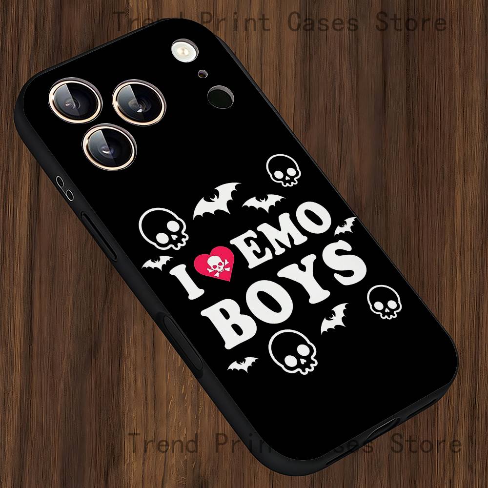 

I Love Emo Boys Phone Case For iPhone 13,16,12,14,15,11,17,Pro,Max,Plus,E,Air,Mini Shockproof Cover iPhone12PRO