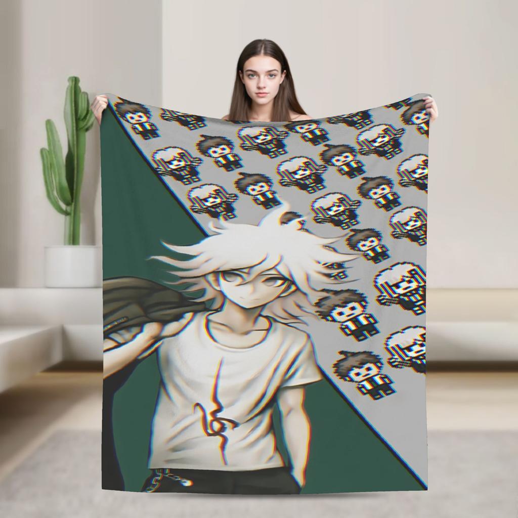 Nagito Komaeda The Ultimate Blanket Warm Soft Funny Plush Bedding Throws For Couch Chair Camping Flannel Bedspread Bed Cover