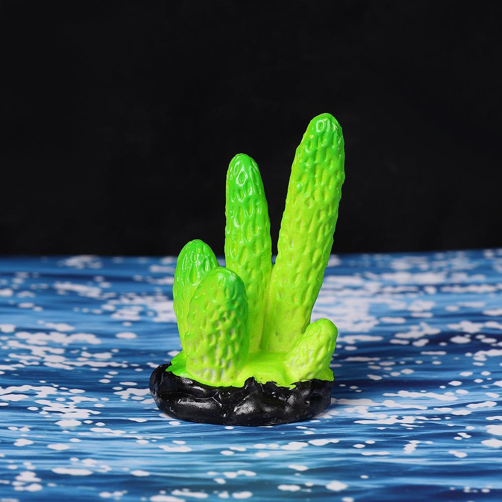 Ornamental Coral Fish Tank Decor: Ironwood Branch with Artificial Plants for Saltwater Aquarium Scenery