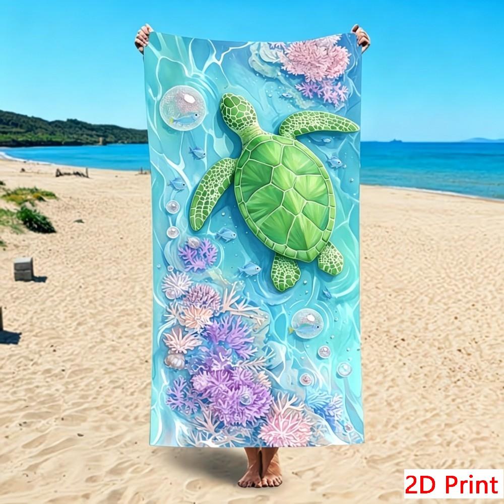 Extra Large Beach Towel Giant Turtle Print Bath Sheet Big Size Microfiber Pool Towels Oversized Soft Lightweight Travel Blanket