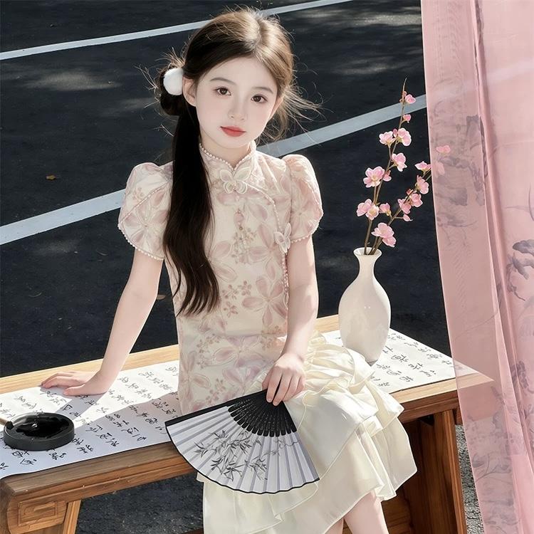 Girls' Cheongsam Dress Summer Dress