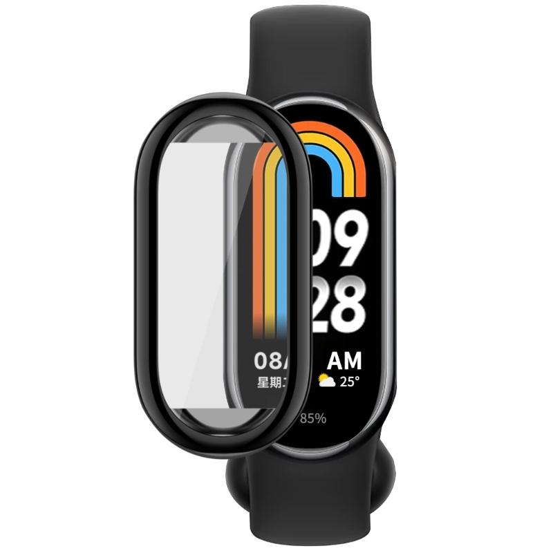 Soft TPU Screen Protector Housing Compatible for Mi-Band 8 Scratched Resistant Protective Cover Bumper-Shell Shockproof