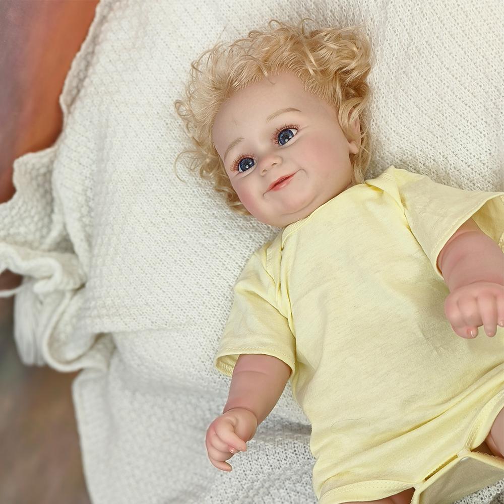 

50 см Милая новая кукла Reborn Maddie Girl с прошитыми светлыми волосами Мягкие обнимашки для тела 50cm