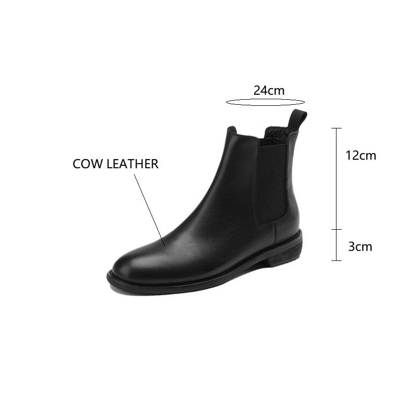 Fashion 2025 New Autumn Genuine Leather Women Boots Round Toe Chunky Heel Boots for Women Concise Ankle Boots Winter Boots Chelsea Boots