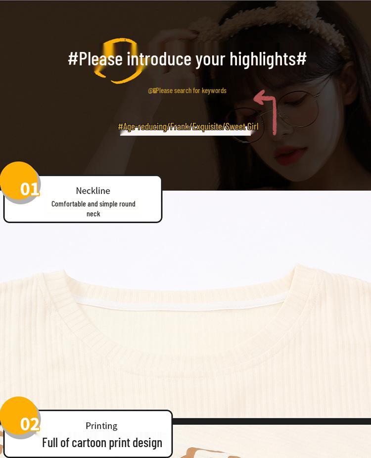 Women's Korean Style Summer Cartoon Homewear Set