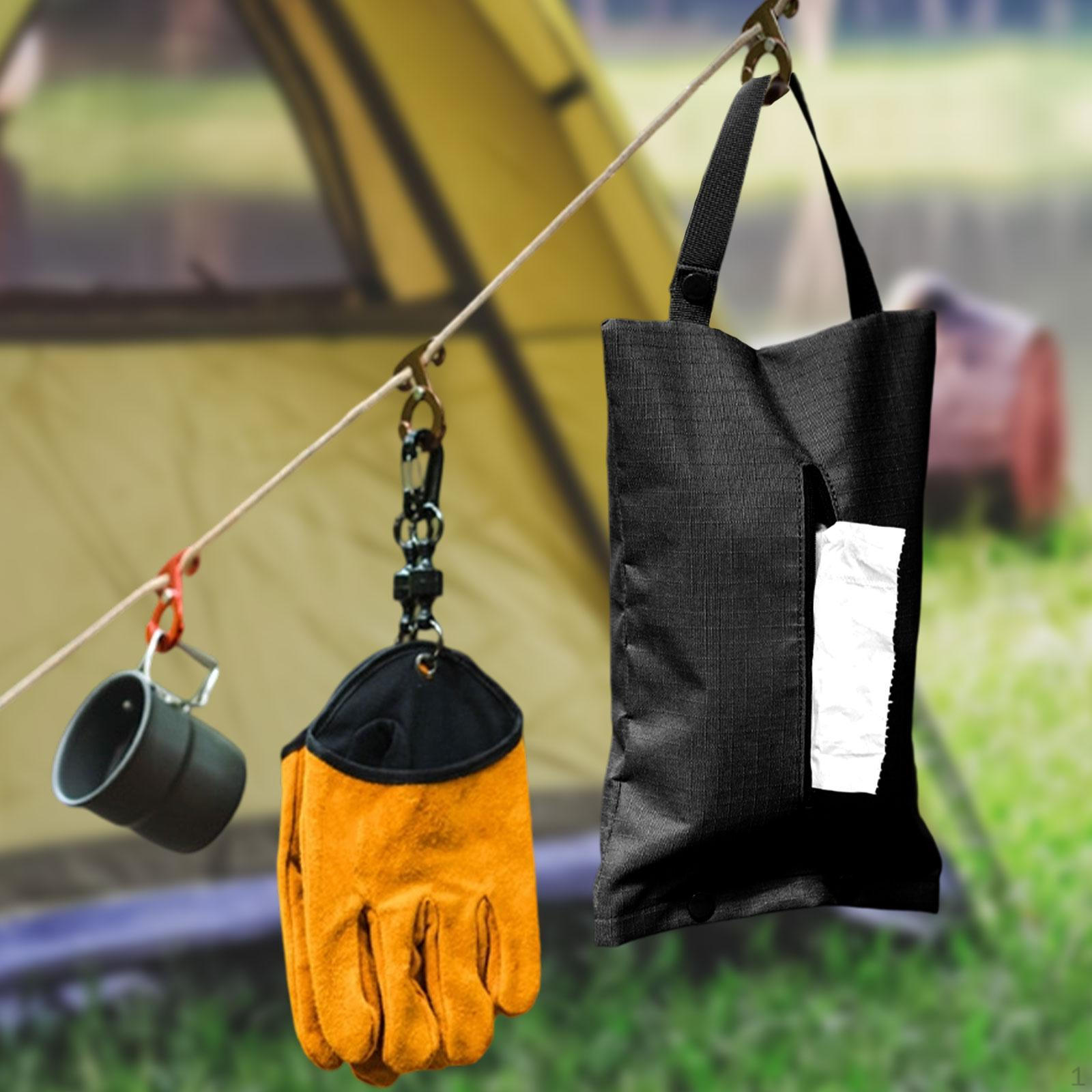 Camping Tissue Storage Bag Hanging Accessories Portable with Zipper Adults Pouch Case чёрный 985₽
