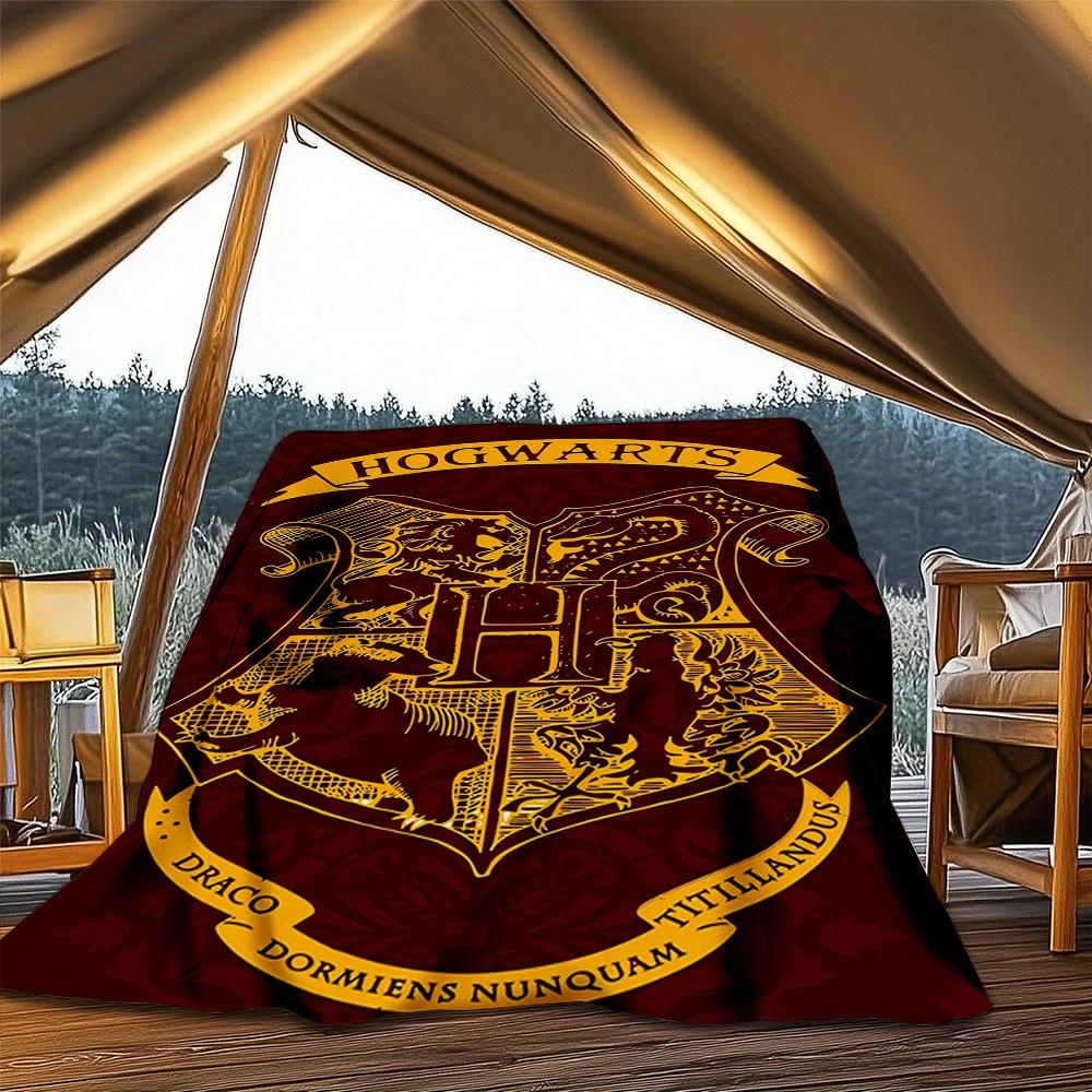 1pc Hogwarts, Crest, Coat of Arms Digital Printed Flannel Blanket, Super Soft Plush Bed Cover,Blanket for Sofa, Bed, Office, 70104