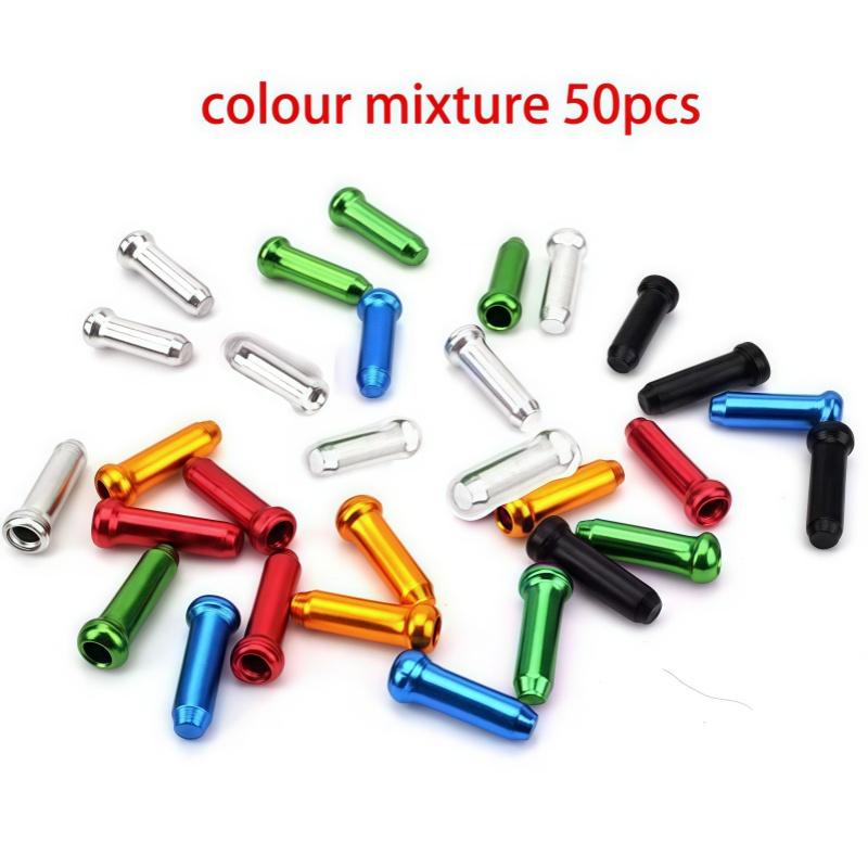 30/50/100Pcs Multiple Colors Aluminum Alloy Bicycle Brake Shifter Inner Cable Tips Wire End Cap Cable Line Core Cap Cover Gear