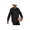Adidas Manchester United Football Zip Hoodie Jacket with Embroidered Logo Men Tops Black H56689