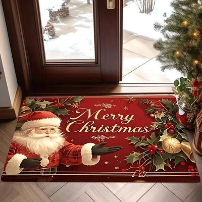 Veselé Vánoce Vstupní rohožka Vzor Santa Clause Koupelnový koberec Ložnice Obývací pokoj Vstupní prostor Podlahová rohožka Kuchyň Domácí dekorace