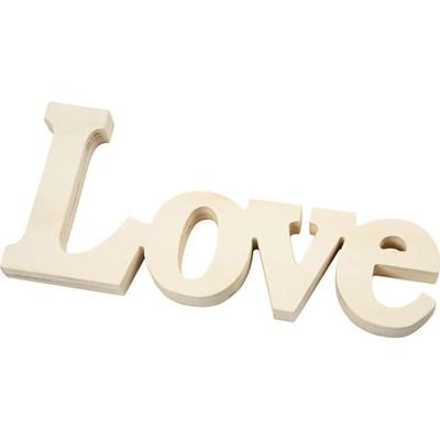 Dekoratives Motiv - LOVE - Massivholz - 23 x 10 cm - Zeitgenössischer Stil