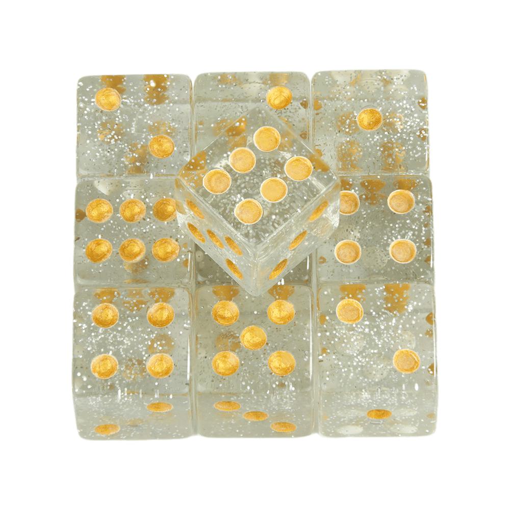 6 Lados Jogo Dice Glitter 10PCs 16mm Entretenimento Acrílico Jogo Ferramenta Dados