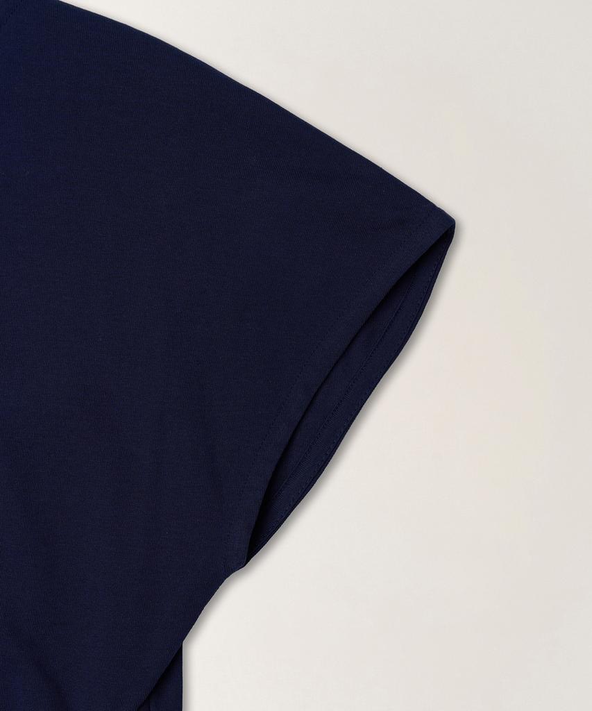 Tudument Strap Shirring T-Shirt_Dark Navy
