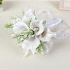 Artificial Silk Flower Bride Handheld Bouquet Wedding Flower Arrangement with Ribbon Design for Ceremony Engagement