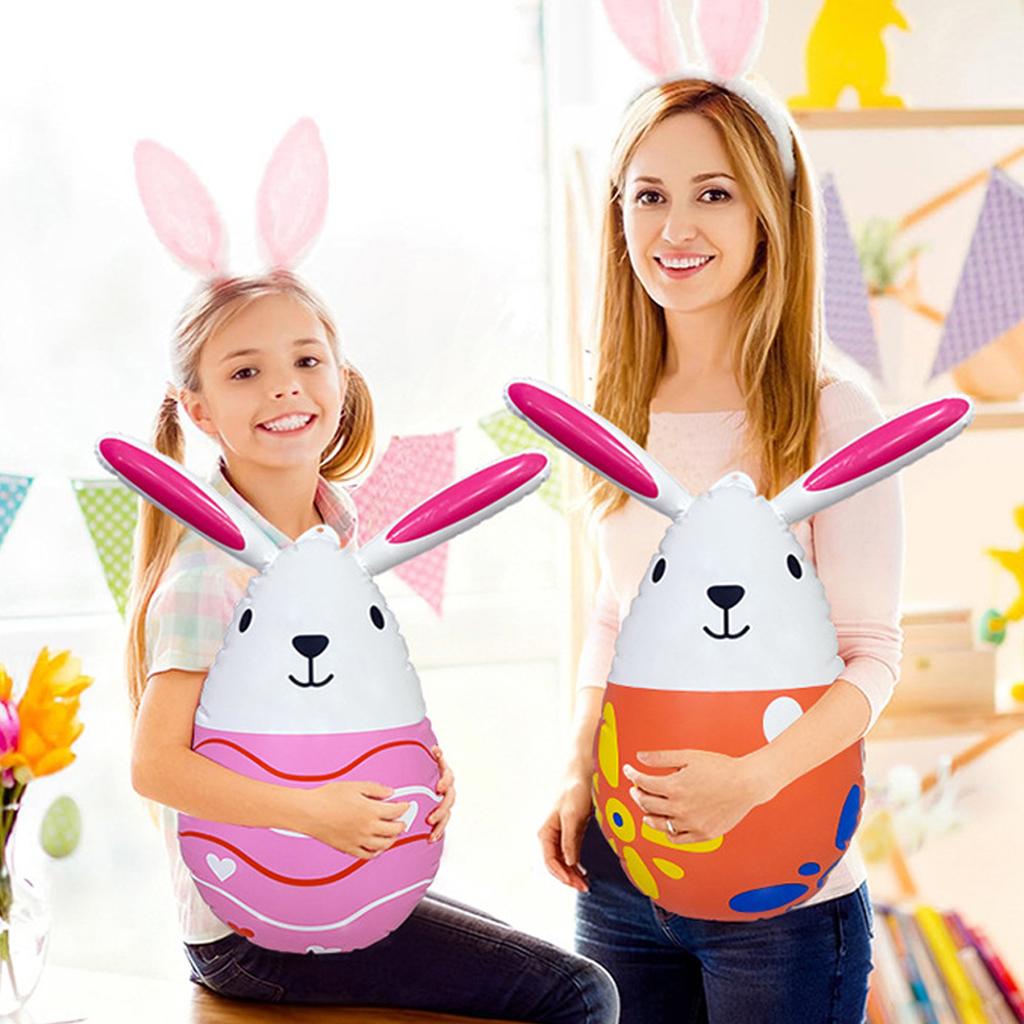 PVC Inflatable Easter Hare Festival Decoration for Garden Yard Tabletop Ceiling Easter Celebration Indoor and Outdoor