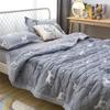Summer Thin Quilt Washable Cotton Air-conditioning Quilts Soft Skin Friendly Blanket for Child Adult Double Bed Comforter Print