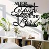 Art Mural en Métal avec Verset Biblique Gravé Josué 24 15 Décoration de Maison Chrétienne pour Intérieur Extérieur Jardin Cadeau