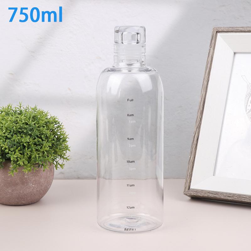 Water Cup Sport Water Bottle With Time Scale Couple Plastic Portable Water Container Anti-Drop Outdoor Water Bottle