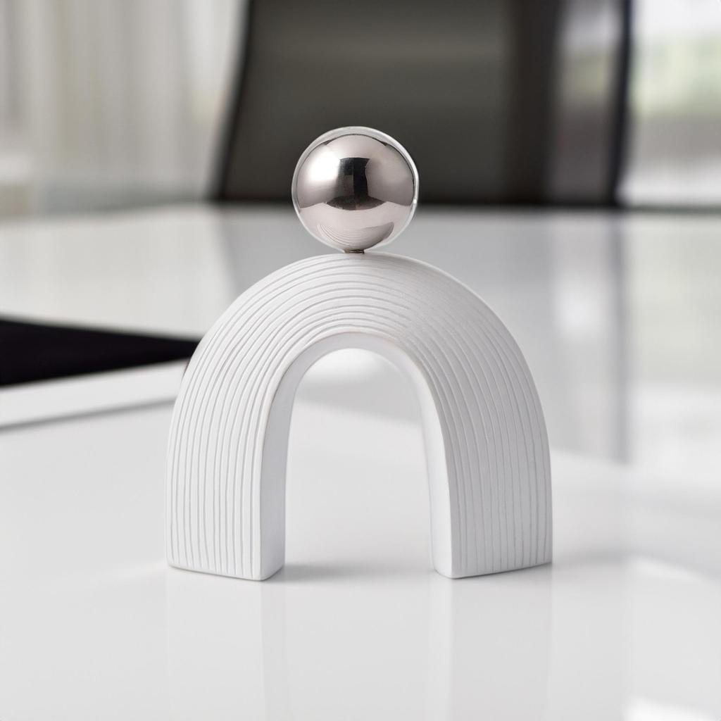 Simple Modern Black and Gold Resin Arch Art Ornament for Desktop Decoration