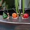4Pcs Colorful Snail Figurine Spring Tentacles Snail Statue Resin Animal Sculpture Outdoor Garden Lawn Yard Flower Pot Decoration Ornament