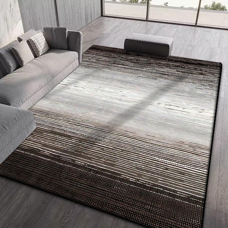 Abstract Stripes Living Room Rug Easy Clean Home Decoration Non-slip Carpets for Bedroom Lounge Office Foldable Soft Floor Mat