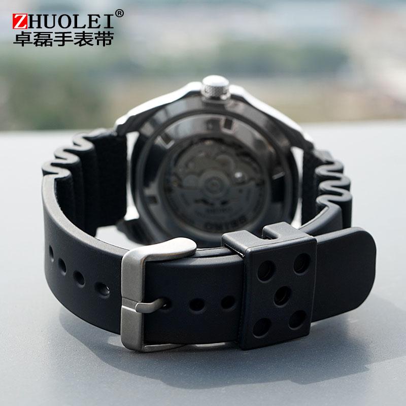 For Seiko Silicone Watchband Male No. 5 Water Ghost DAL0BP SKX007 SRPA21J1 Canned Red Teeth Diving 007 Abalone 22mm20 Black Blue