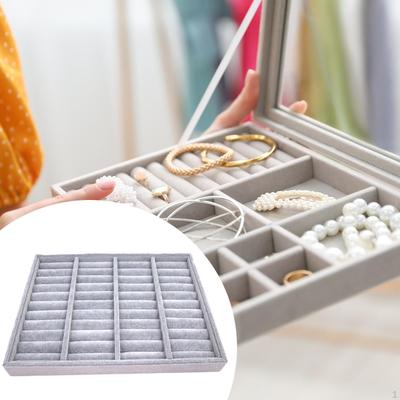Bracelet Storage Display Jewelry Organizer Tray Rectangle Large Capacity 40 Grids for Beads Tabletop