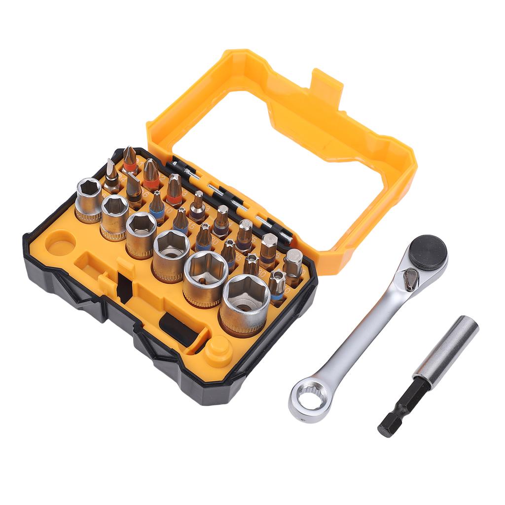 24Pcs Multi Function Ratchet Wrench Socket Screwdriver Set Double Headed Mini Ratchet Wrench Set for Furniture Assembly