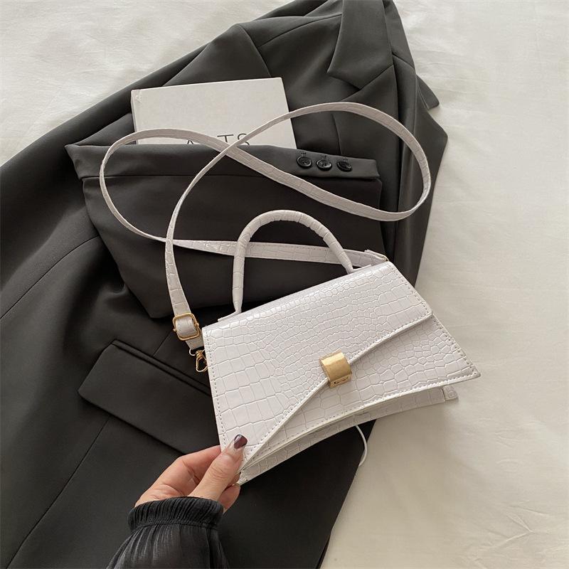 Niche Design Women'S Bag Retro Crocodile Pattern Lock Underarm Versatile Single Shoulder Crossbody Small Square Bag