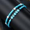 Nouveau set de bracelets bohèmes turquoise Ensemble de bracelets empilables multicouches turquoise amour national hommes