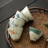 Hand-Painted Ge Kiln Underglaze Color Teacup, A Single High-End Chinese-Style Open Piece, A Ceramic Master Cup Gift