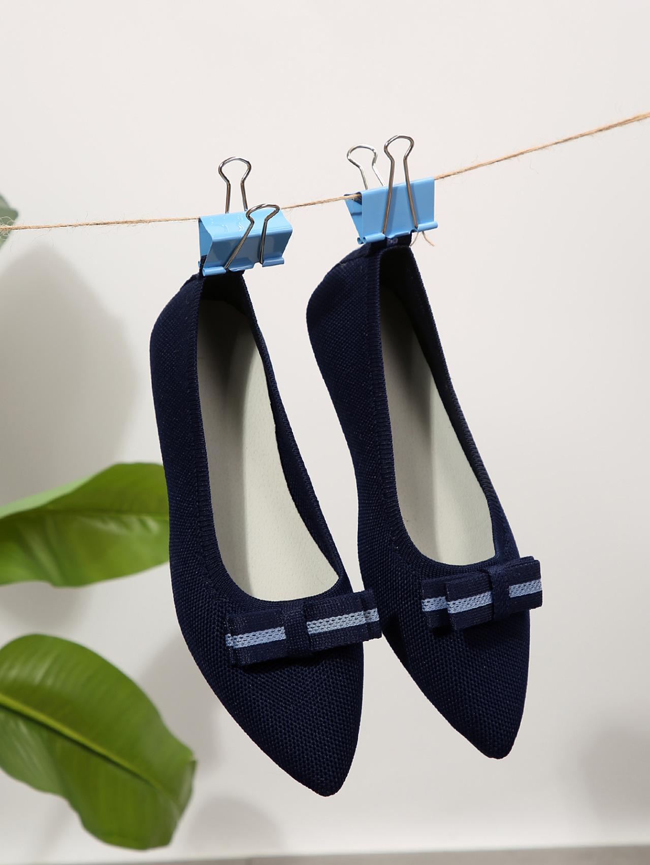 

Новые весенние туфли-лодочки на плоской подошве большого размера, модные, вязаные, слипоны, повседневные женские туфли 43 тёмно-синий