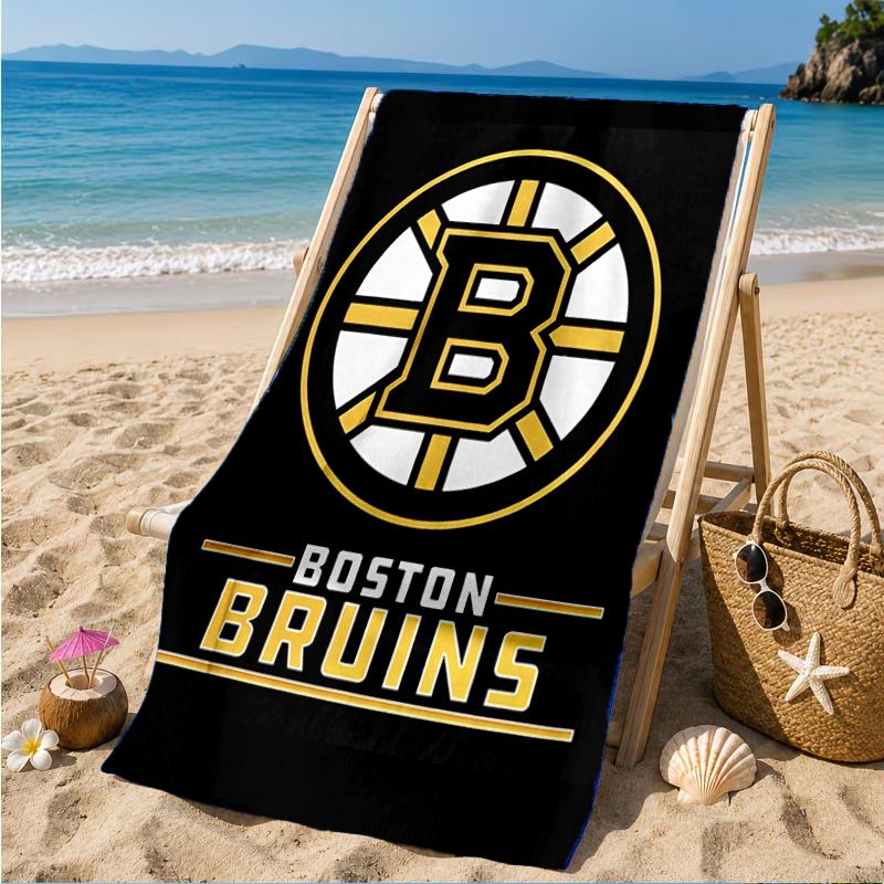 Bruins Emblem Hockey Beach Towel, Super Soft Microfiber, Perfect Gift for Her/Him, Birthday, for Pool, Beach, Travel, Decor Beach Party