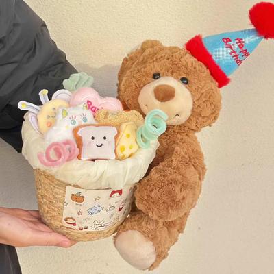 Wu Lula Teddy Bear Doll Cute Flower Shop Birthday Cake Little Red Riding Hood Gift Bear Plush Toy Muppet