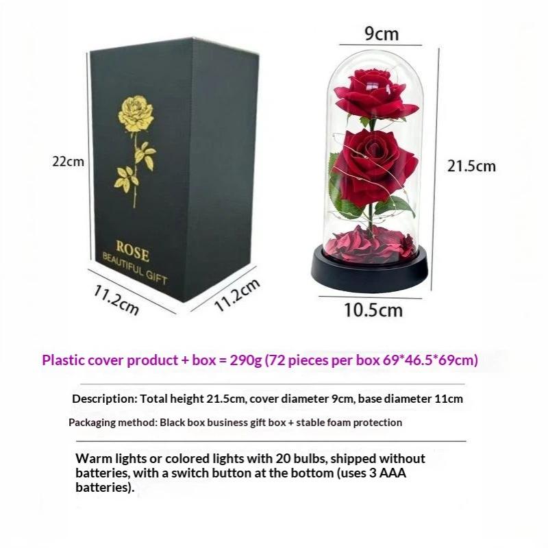 1 Set Glowing Rose Decoration Acrylic Led Light Creative Rose Artificial Flowers Ornaments Wedding Valentine'S Day Gift