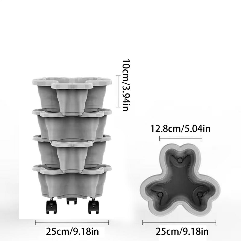 Strawberry Tower Planter Vertical Stackable Weatherproof Multi-Tier Indoor Outdoor Vegetable Pots for Yard Farm Patio Balcony